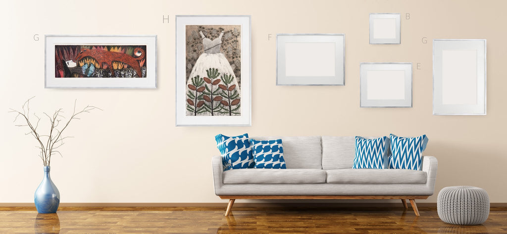 54x74 kulmikas antiikinhopea passepartout  (520-705)